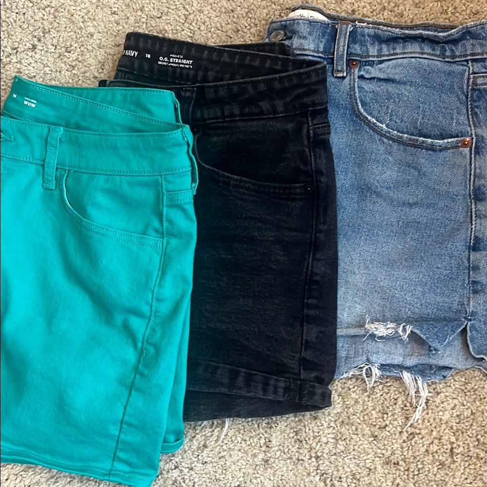 Set of Three Denim Shorts